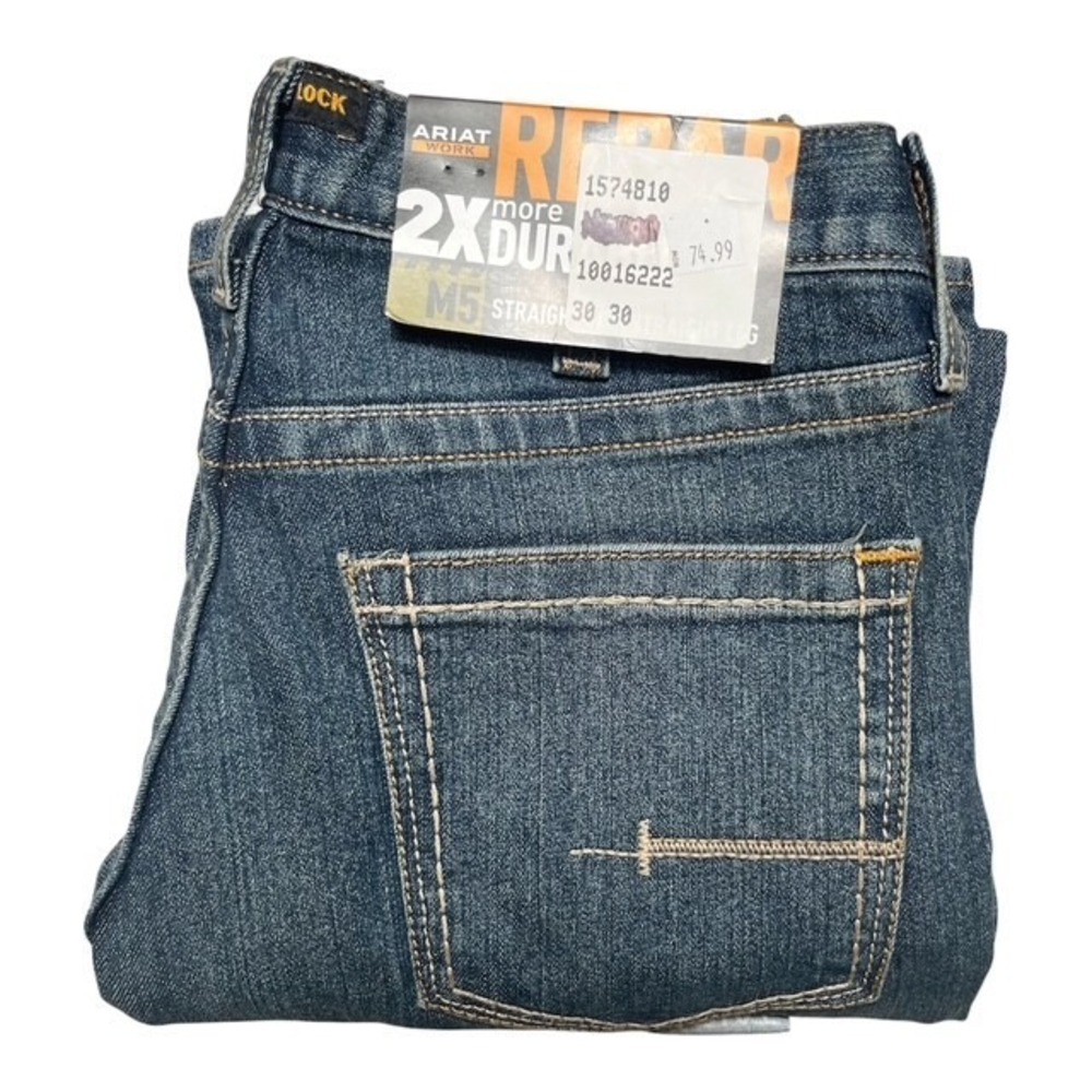 Ariat Mens Sz 30x30 Rebar M5 DuraStretch Jeans Straight Leg Workwear -1961